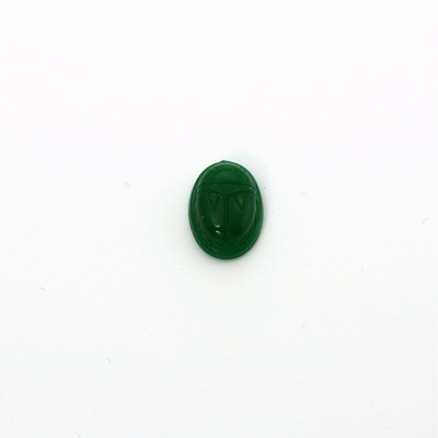 German Plastic Flat Back Scarab - Oval 08x6MM CHRYSO