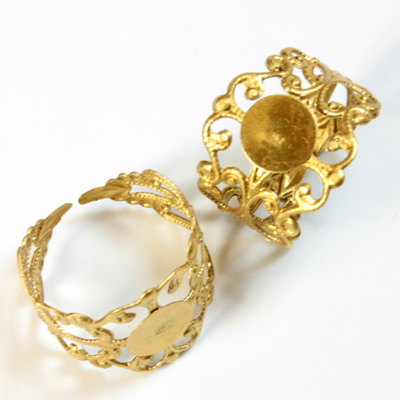 Adjustable Brass Finger Ring Adjustable with 08MM Pad