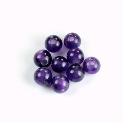 Gemstone Bead - Smooth Round 2.5MM Diameter Hole 08MM AMETHYST