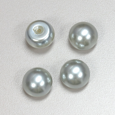 Glass High Dome Cabochon Pearl Dipped - Round 14MM LT BLUE