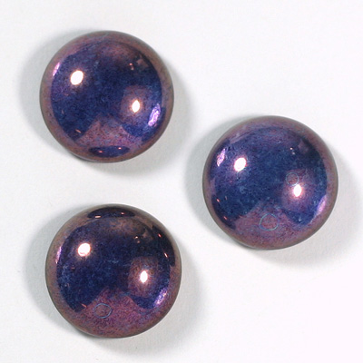 Glass Medium Dome Coated Cabochon - Round 18MM LUSTER PURPLE