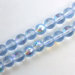 Czech Pressed Glass Bead - Smooth Round 08MM LT SAPPHIRE AB