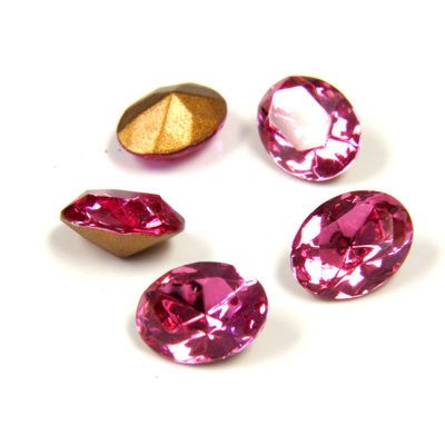 Swarovski Crystal Foiled Point Back Tin Table Cut (TTC) Fancy Stone - Oval 08x6MM ROSE