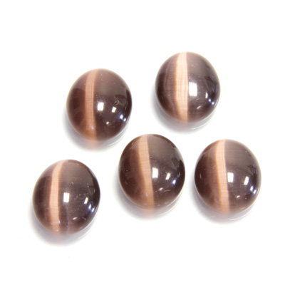 Fiber-Optic Cabochon - Oval 12x10MM CAT'S EYE BROWN