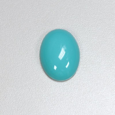 Plastic Flat Back Opaque Cabochon - Oval 25x18MM BRIGHT GREEN TURQUOISE