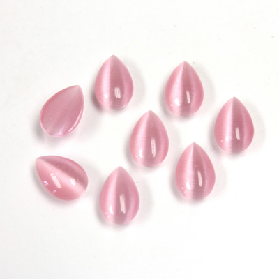 Fiber-Optic Cabochon - Pear 10x6MM CAT'S EYE LT PINK