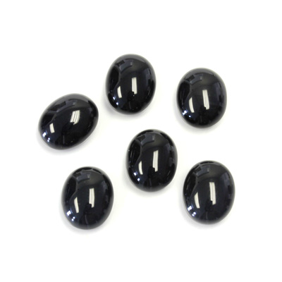 Gemstone Cabochon - Oval 10x8MM BLACK ONYX