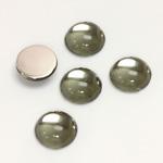 Plastic Flat Back Foiled Cabochon - Round 11MM BLACK DIAMOND