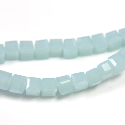 Chinese Cut Crystal Bead 30 Facet - Cube 02x2MM OPAL AQUA