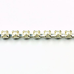 Czech Pearl Cup Chain PP14 WHITE PEARL-SILVER