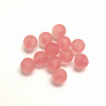 Glass 1-Hole Smooth Ball 06MM MATTE ROSE QUARTZ