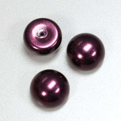 Glass High Dome Cabochon Pearl Dipped - Round 18MM AMETHYST