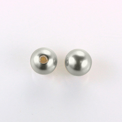 Czech Glass Pearl 1-Hole Ball - 12MM LT GREY 70483