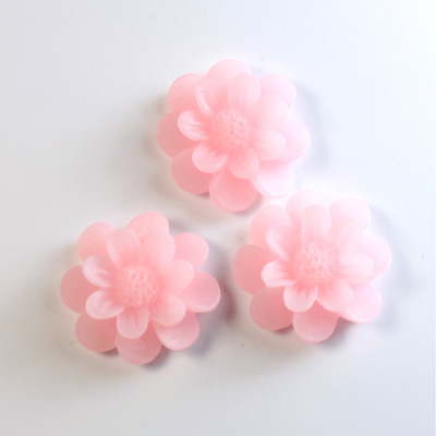 Plastic No-Hole Flower - 3 Layer 19MM MATTE PINK