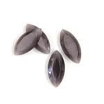 Fiber-Optic Flat Back Stone with Faceted Top and Table - Navette 15x7MM CAT'S EYE GREY
