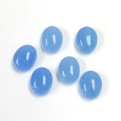 Gemstone Flat Back Cabochon - Oval 10x8MM QUARTZ DYED #12 CALCEDON