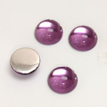 Plastic Flat Back Foiled Cabochon - Round 12MM LT AMETHYST