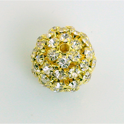 Rhinestone Ball 18MM CRYSTAL-GOLD