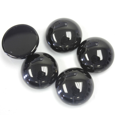 Gemstone Cabochon - Round 14MM BLACK ONYX