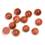 Man-made Cabochon - Round 07MM BROWN GOLDSTONE