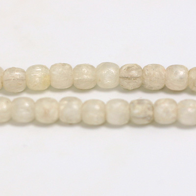 Plastic Bead - Linen Quartz Color Smooth Barrel Round 07MM MATTE CRYSTAL