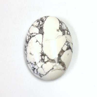 Gemstone Cabochon - Oval 30x22MM WHITE HOWLITE