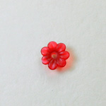 Plastic Flower with Center Hole - Round 10MM MATTE RUBY