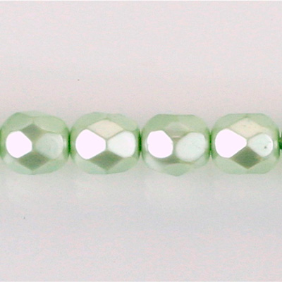 Czech Glass Pearl Faceted Fire Polish Bead - Round 08MM MINT 70432