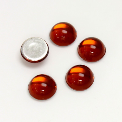 Plastic Flat Back Foiled Cabochon - Round 10MM SMOKE TOPAZ