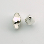 Metalized Plastic Bead -Twisted Four-Sided 15x8MM SILVER