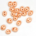 Preciosa Czech Glass 2-Hole Seed Bead - Twin 2.5x5MM TERRA PEARL PEACH 16918