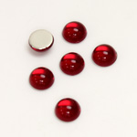 Plastic Flat Back Foiled Cabochon - Round 08MM RUBY