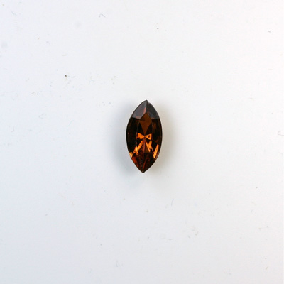 Glass Point Back Foiled Tin Table Cut (TTC) Stone - Navette 06x3MM SMOKE TOPAZ