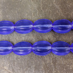 Czech Pressed Glass Bead - Ribbed Melon Oval 12x9MM MATTE SAPPHIRE