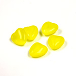 Glass Point Back Buff Top Stone Opaque Doublet - Heart 09x8MM YELLOW MOONSTONE