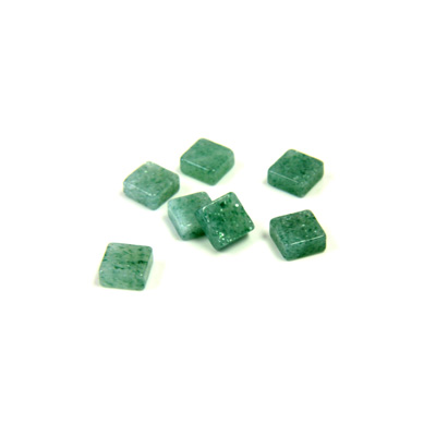 Gemstone Flat Back Flat Top Straight Side Stone - Square 04x4MM AVENTURINE-GREEN