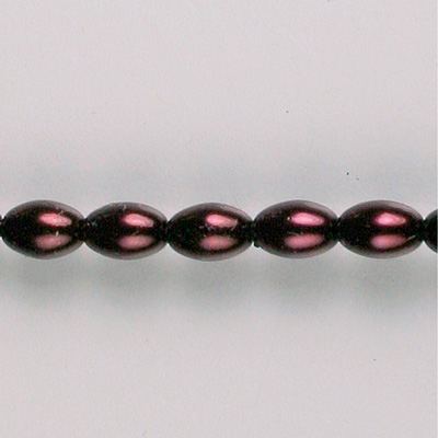 Czech Glass Pearl Bead - Oval 06x4MM GARNET 70499