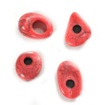 Plastic  Bead - Mixed Color Smooth Chips Large Hole Mixed CORAL MATRIX