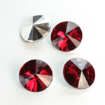 Plastic Point Back Foiled Rivoli 12MM RUBY