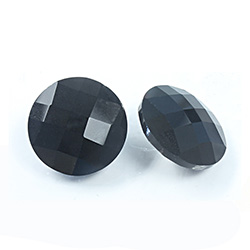 Asfour Crystal Point Back Sew-On Faceted Button 14MM JET