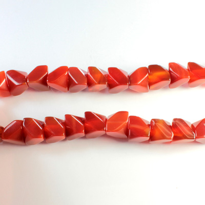 Gemstone Faceted V-Cut Bead 08x8MM CORNELIAN DYED AGATE