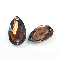 Asfour Crystal Flat Back Sew-On Stone - Pear 18x11MM BURNT SUGAR