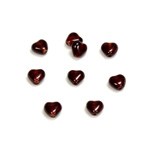 Czech Pressed Glass Bead - Smooth Heart 06x6MM GARNET