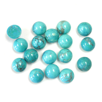 Gemstone Cabochon - Round 06MM HOWLITE DYED CHINESE TURQ