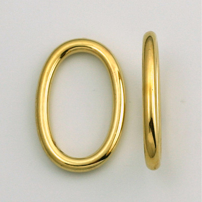 Metalized Plastic Smooth Bead - Oval Ring 26x18MM GOLD