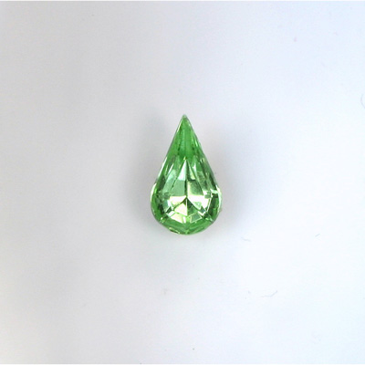 Glass Point Back Foiled Tin Table Cut (TTC) Stone - Pear 08x4.8MM PERIDOT