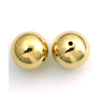 Metalized Plastic Smooth Bead - Round 18MM GOLD