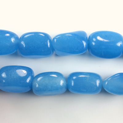 Gemstone Bead - Smooth Nugget 15x11MM Dyed QUARTZ Col. 12 CALCEDON