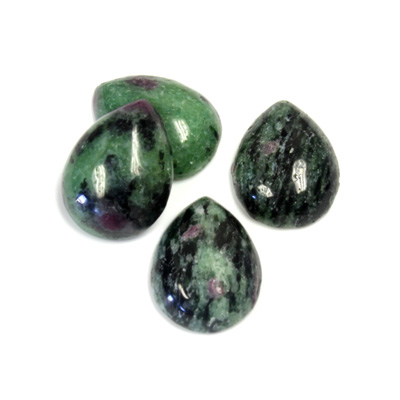 Gemstone Cabochon - Pear 16x12MM ZOISITE RUBY