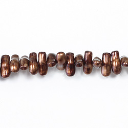 Czech Coated Glass Bead - Baroque 6x8MM PATINA COPPER